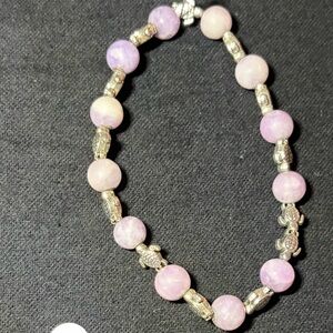 Elegant Purple and Silver Beaded Bracelet